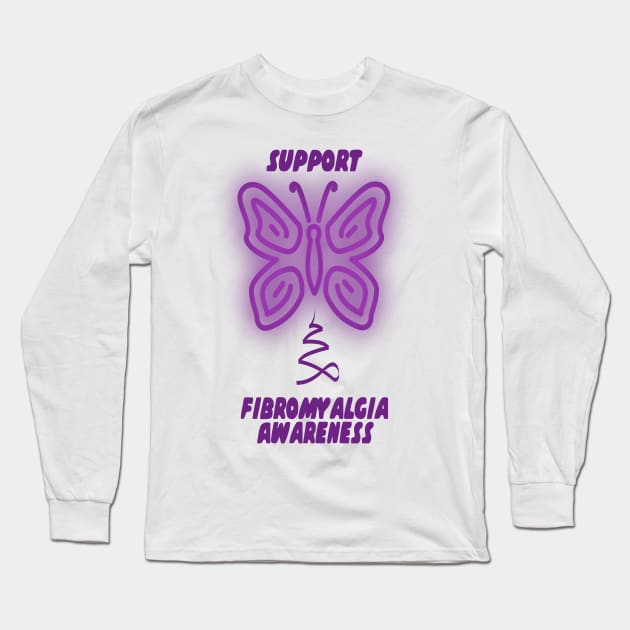 Fibromyalgia Support Awareness Long Sleeve T-Shirt by Fibromyalgia Store